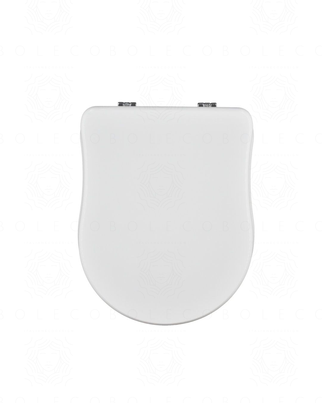 Copriwater Dolomite Fleo In MDF - Bianco Con Cerniere Ottone, Made In Italy - Foto 3