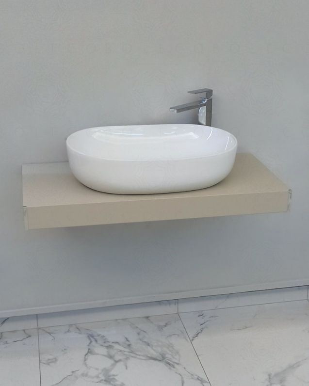 Mensolone bagno 90 cm completo di staffe regolabili e lavabo in Mensolone bagno 90 cm completo di staffe regolabili e lavabo in