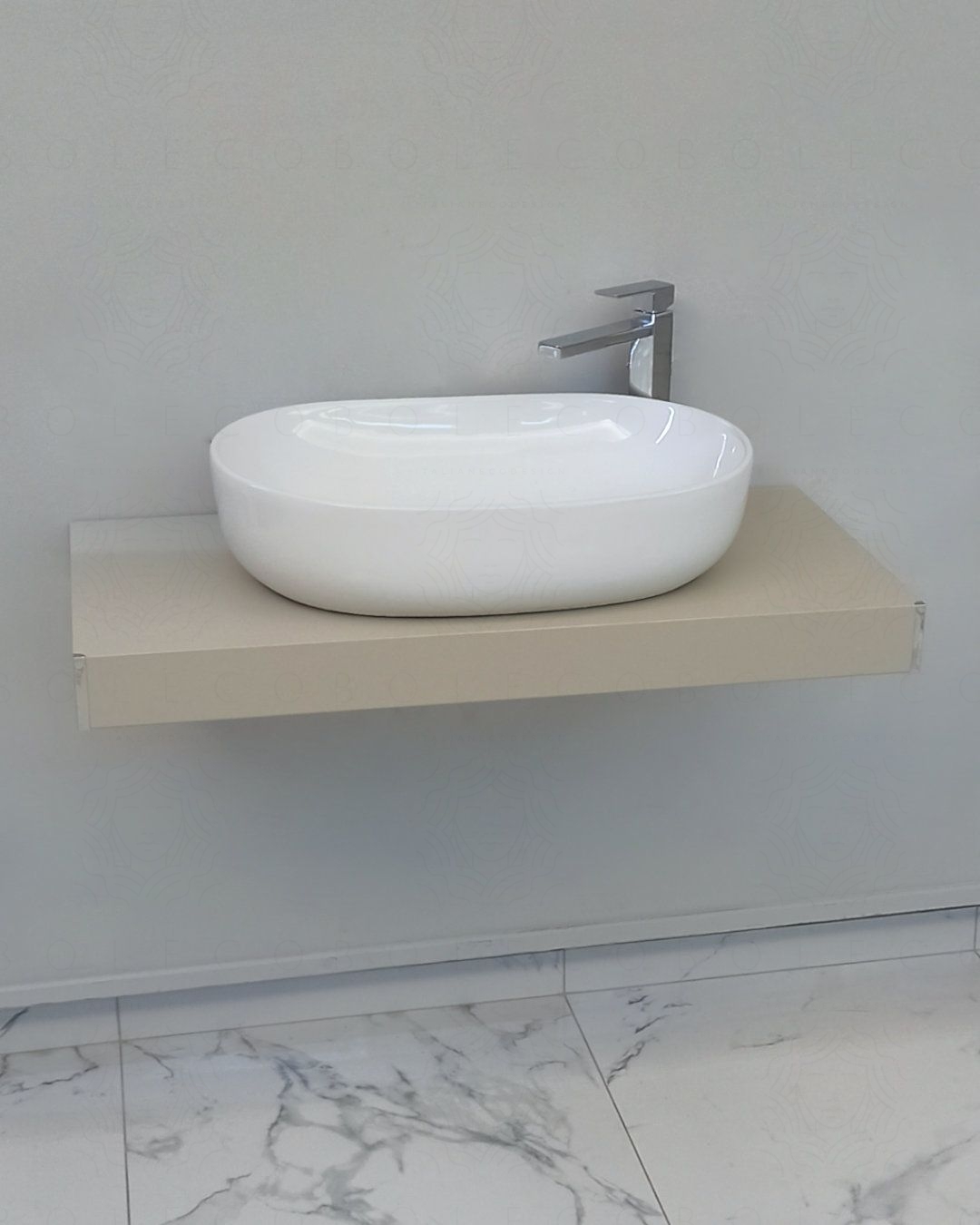 Mensolone bagno 90 cm completo di staffe regolabili e lavabo in Mensolone bagno 90 cm completo di staffe regolabili e lavabo in