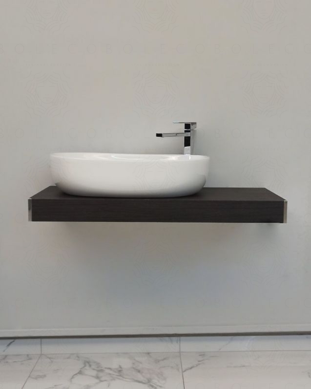 Mensolone bagno 90 cm completo di staffe regolabili e lavabo in