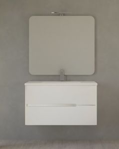Mobile bagno sospeso Dorotea 100 cm con lavabo in ceramica