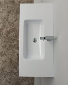 Mobile bagno Dorotea 100 cm larice scuro, con lavabo in resina