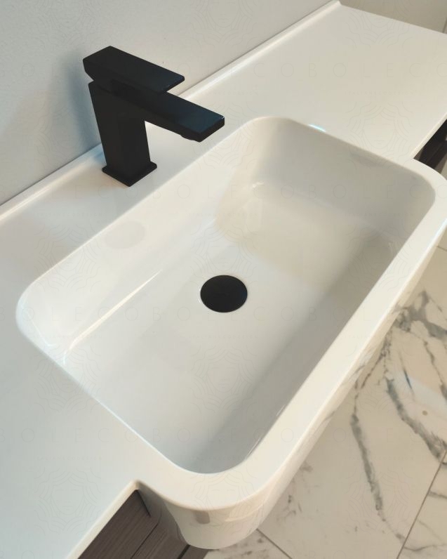Mobile bagno sospeso Riviera cm 100 con lavabo in resina