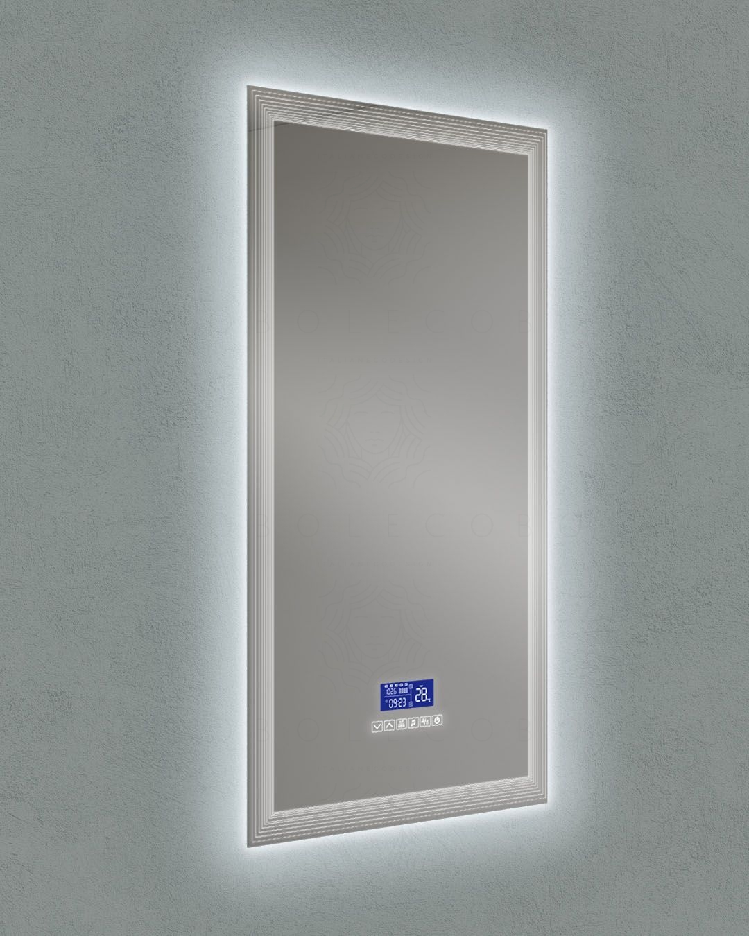 Specchio led con radio e display multifunzione cm.50x90