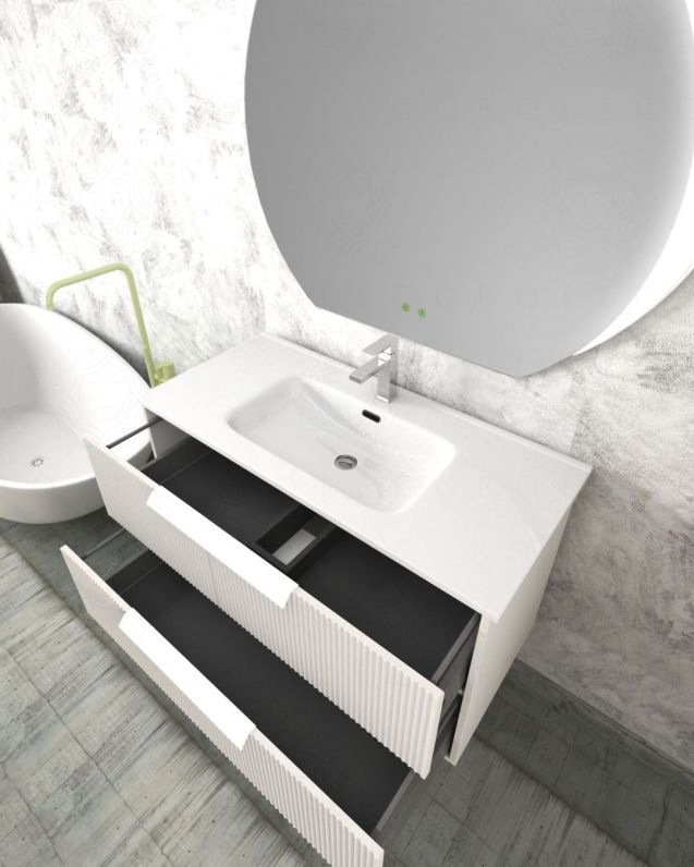 Mobile bagno sospeso Dorotea cm 100 con lavabo in ceramica Mobile bagno sospeso Dorotea cm 100 con lavabo in ceramica