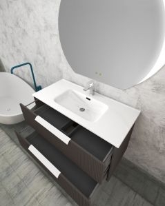 Mobile bagno sospeso Dorotea cm 100 con lavabo in ceramica