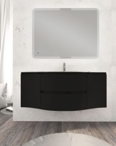 Mobile bagno sospeso curvo 140 cm con lavabo in vetro – Greta