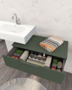 Mobile bagno sospeso Capri cm 80 con lavabo in ceramica