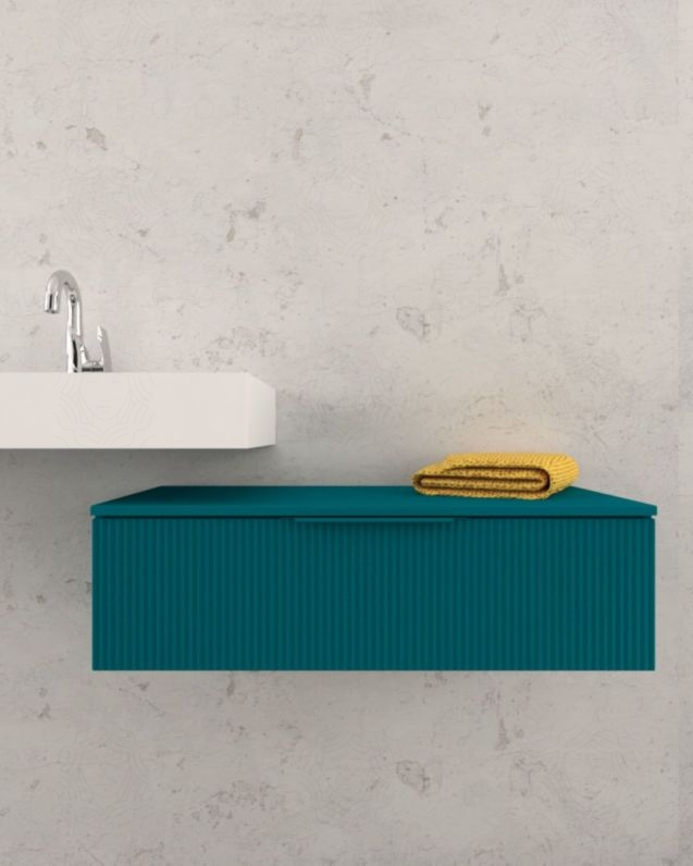 Mobile bagno sospeso Capri cm 80 con lavabo in ceramica