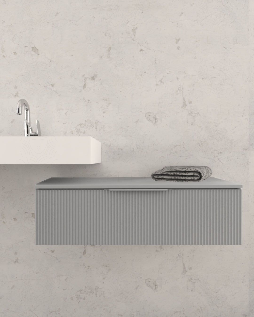 Mobile bagno sospeso Capri cm 80 con lavabo in ceramica Mobile bagno sospeso Capri cm 80 con lavabo in ceramica