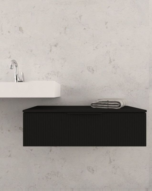 Mobile bagno sospeso Capri cm 80 con lavabo in ceramica
