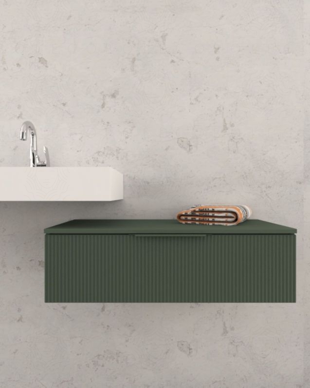 Mobile bagno sospeso Capri cm 80 con lavabo in ceramica