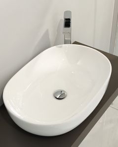 Mensolone bagno 60 cm con lavabo da appoggio in ceramica