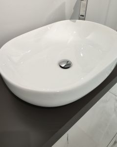 Mensolone bagno 60 cm con lavabo da appoggio in ceramica