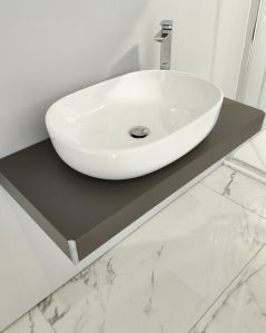 Mensolone bagno 90 cm completo di staffe regolabili e lavabo in