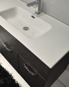 Mobile bagno sospeso 100 cm con ante e lavabo in ceramica -