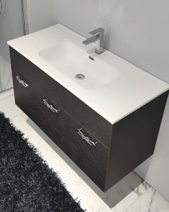 Mobile bagno sospeso 100 cm con ante e lavabo in ceramica -