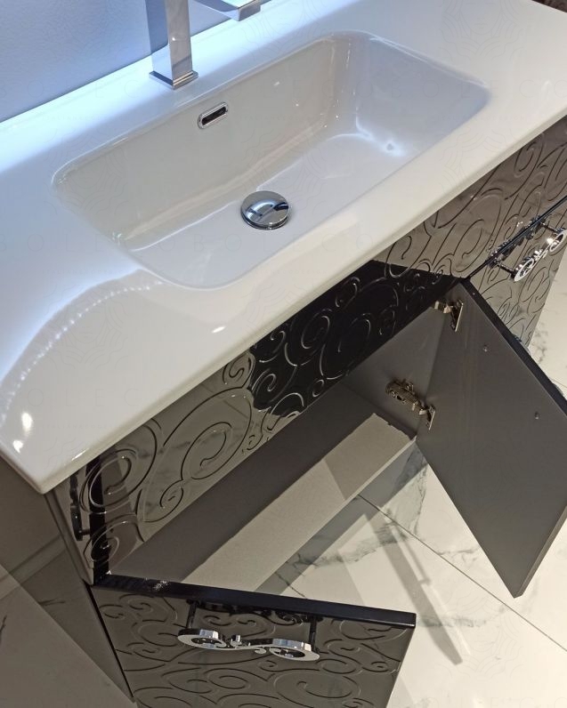Mobile bagno sospeso Noemi 100 con lavabo e specchio led