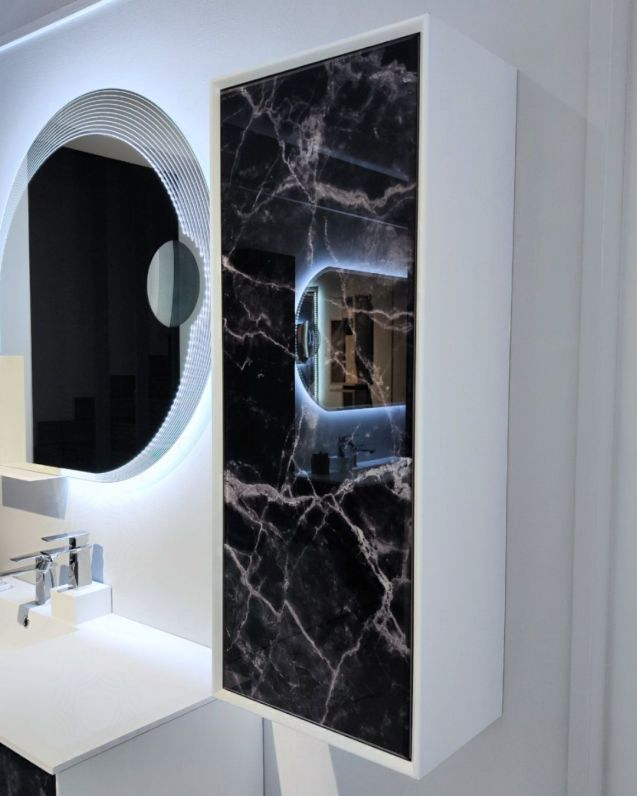 Colonna bagno Vittoria cm 40x100 con vetro marmorizzato Colonna bagno Vittoria cm 40x100 con vetro marmorizzato