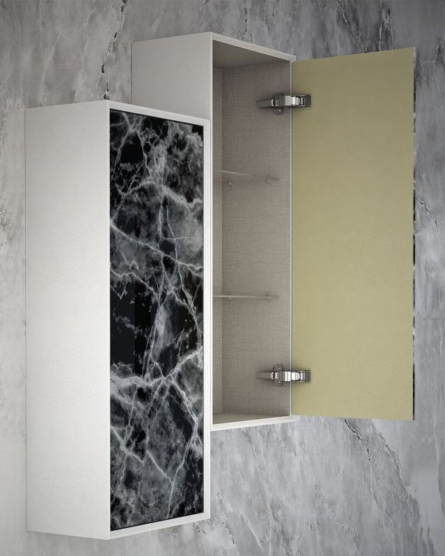 Colonna bagno Vittoria cm 40x100 con vetro marmorizzato Colonna bagno Vittoria cm 40x100 con vetro marmorizzato