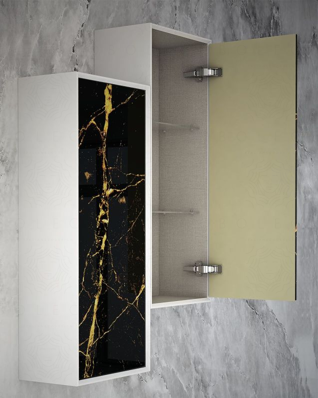 Colonna bagno Vittoria cm 40x100 con vetro marmorizzato Colonna bagno Vittoria cm 40x100 con vetro marmorizzato