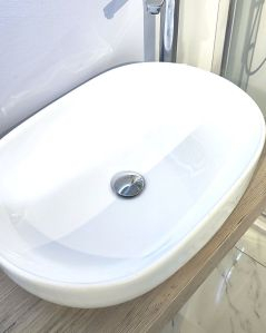 Mensolone bagno 60 cm con lavabo da appoggio in ceramica