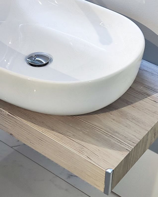 Mensolone bagno 60 cm con lavabo da appoggio in ceramica Mensolone bagno 60 cm con lavabo da appoggio in ceramica