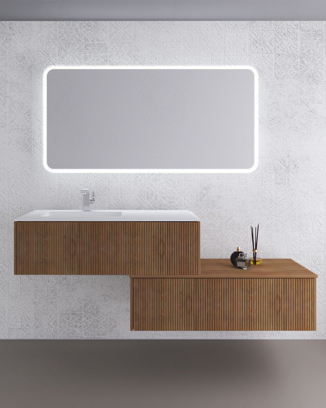 Mobile bagno Vittoria cm 106 con lavabo in resina rigenerabile Mobile bagno Vittoria cm 106 con lavabo in resina rigenerabile