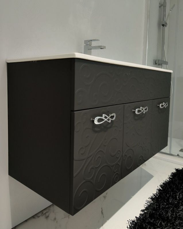 Mobile bagno sospeso Noemi 100 cm con lavabo in ceramica e Mobile bagno sospeso Noemi 100 cm con lavabo in ceramica e