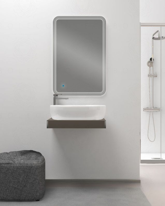 Mensolone bagno 60 cm con lavabo da appoggio in ceramica Mensolone bagno 60 cm con lavabo da appoggio in ceramica