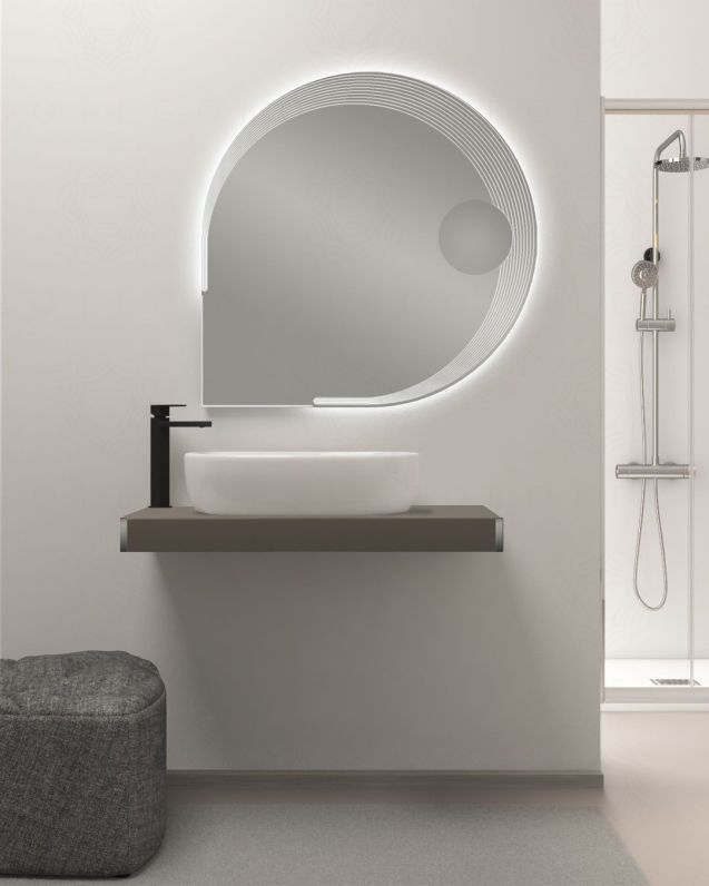 Mensolone bagno 90 cm completo di staffe regolabili e lavabo in