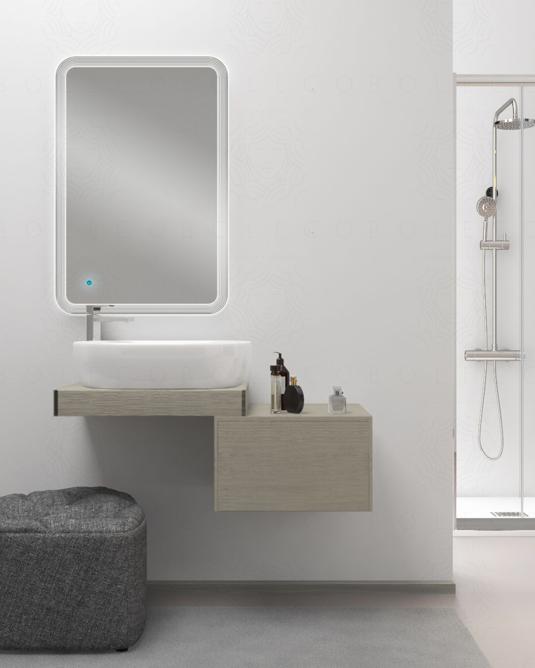 Mensolone bagno da 85 a 110 cm con staffe regolabili, lavabo in Mensolone bagno da 85 a 110 cm con staffe regolabili, lavabo in