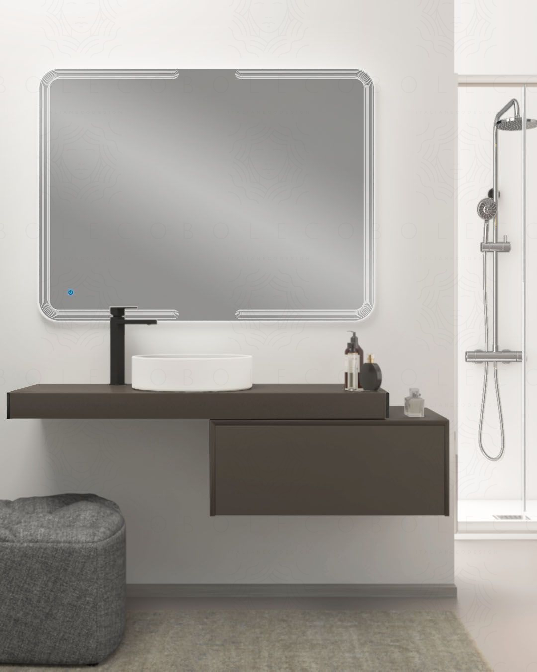 Mensolone bagno 120 cm con staffe regolabili Mensolone bagno 120 cm con staffe regolabili