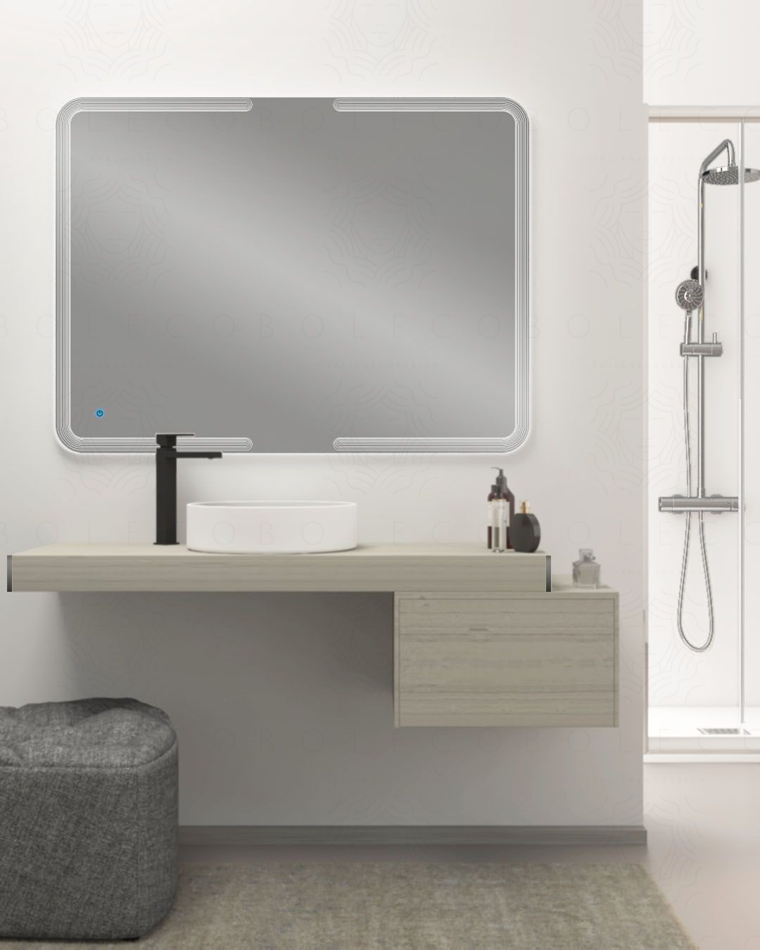 Mensolone bagno 120 cm con staffe regolabili Mensolone bagno 120 cm con staffe regolabili