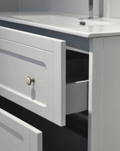 Mobile bagno Carlotta larice bianco con piedi, cm. 60 completo