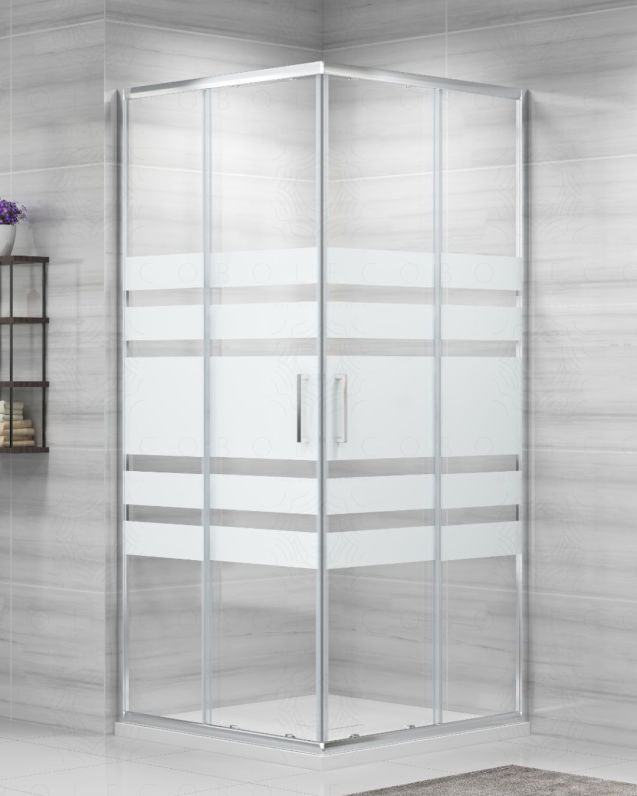 Box doccia angolare cm 100x100 con ante scorrevoli - vetro Box doccia angolare cm 100x100 con ante scorrevoli - vetro