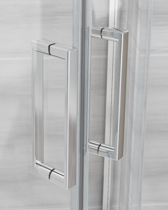 Box doccia angolare cm 100x100 con ante scorrevoli - vetro Box doccia angolare cm 100x100 con ante scorrevoli - vetro