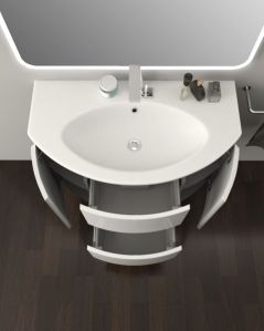 Mobile bagno sospeso Ludovica cm 90 con ante, cassetti e lavabo