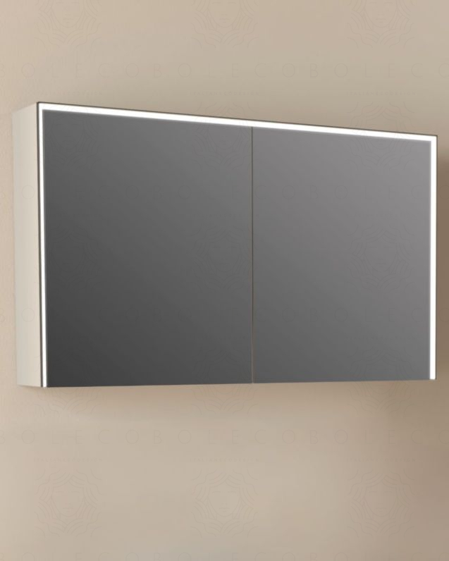 Specchio bagno contenitore led 120x70 con 2 ante e sensore