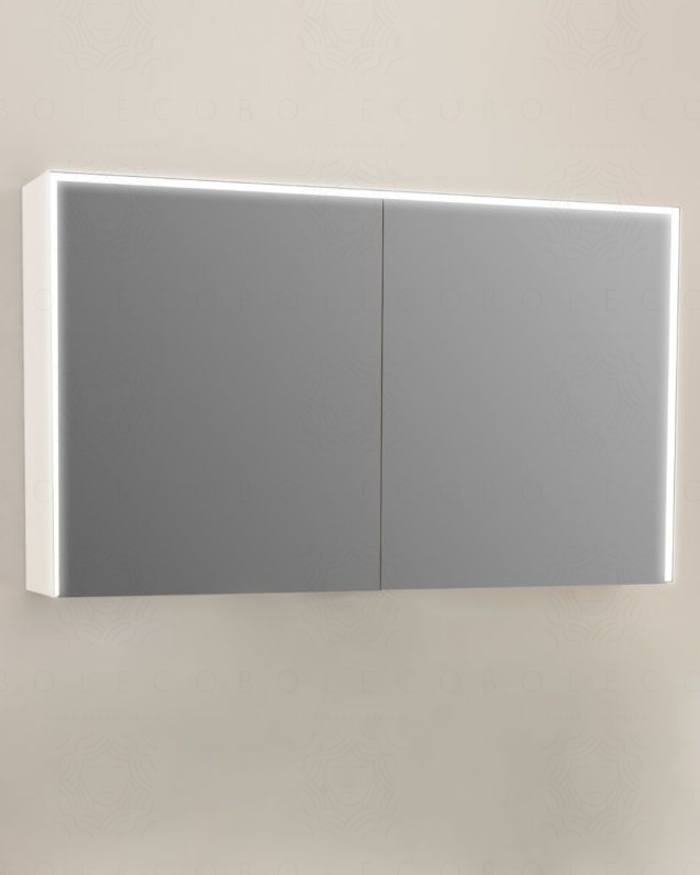 Specchio bagno contenitore led 120x70 con 2 ante e sensore