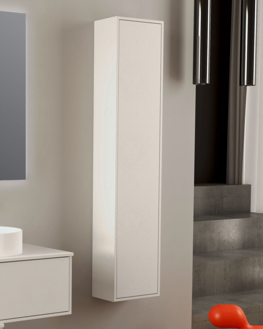 Colonna bagno Prisma cm 35x160 con apertura push – profonda 20 cm Colonna bagno Prisma cm 35x160 con apertura push – profonda 20 cm