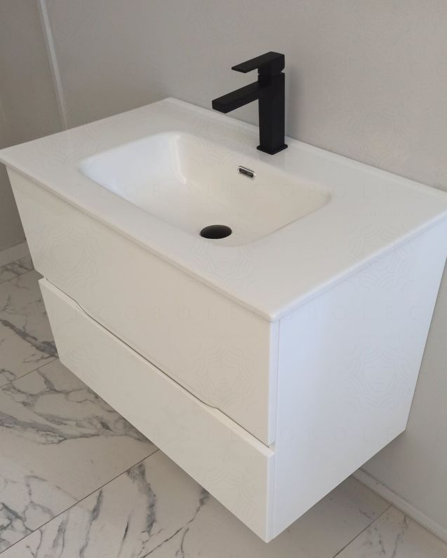 Mobile bagno sospeso Noa 80 cm e lavabo in ceramica Mobile bagno sospeso Noa 80 cm e lavabo in ceramica
