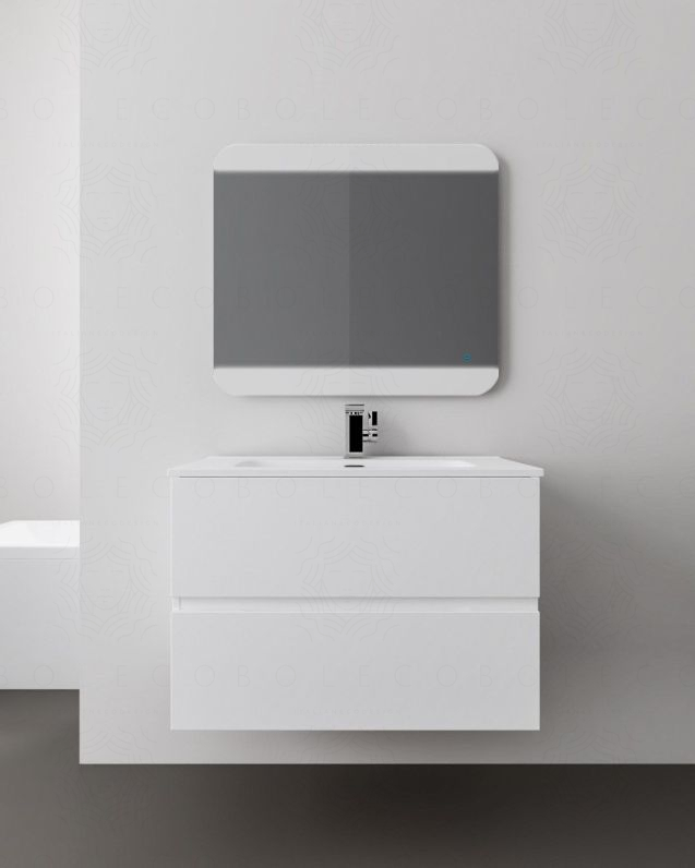 Mobile bagno sospeso Noa 80 cm e lavabo in ceramica