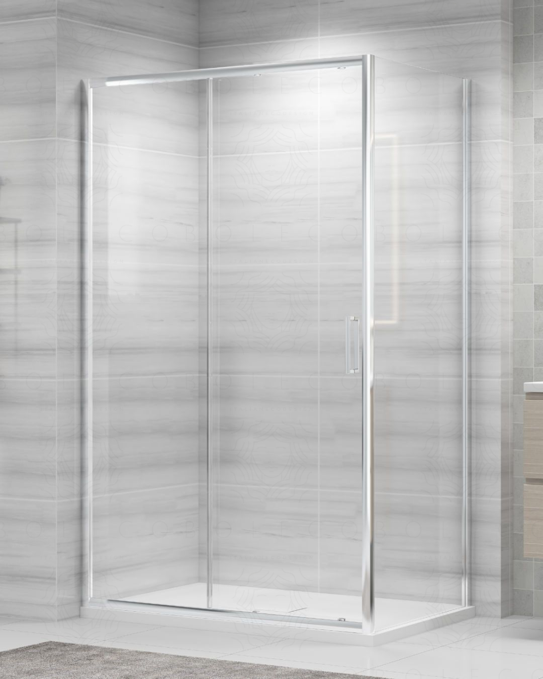 Box doccia angolare cm 90x140 con 1 anta scorrevole Box doccia angolare cm 90x140 con 1 anta scorrevole