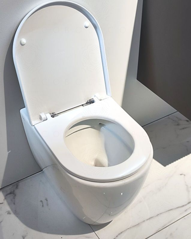Vaso filomuro in ceramica Fusion, copriwater soft-close