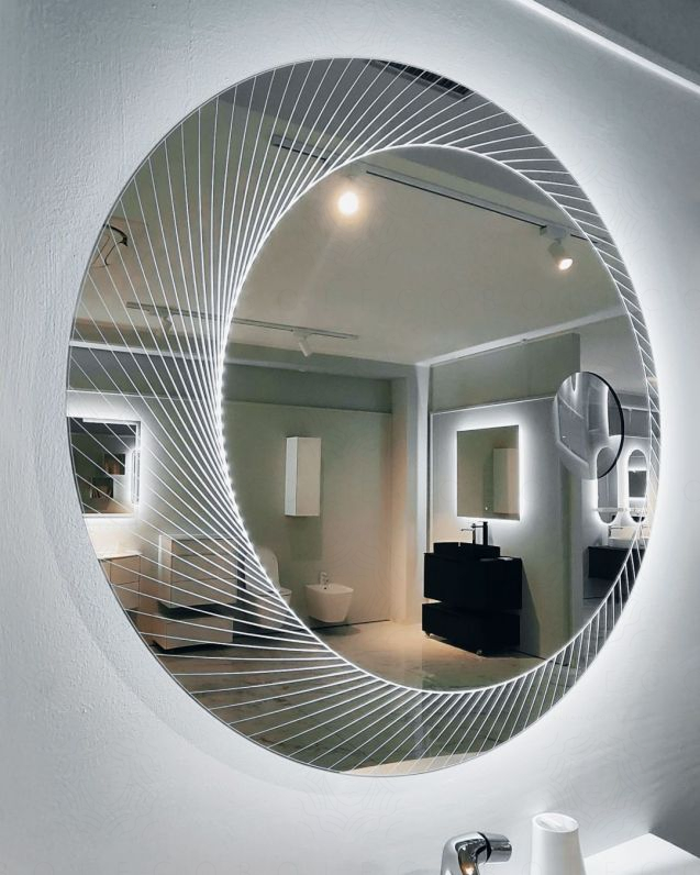 Specchio led con ingranditore, cm.100x100