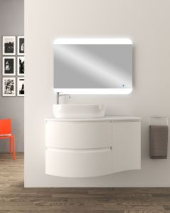 Mobile bagno sospeso curvo 105 cm con top in mdf - Greta