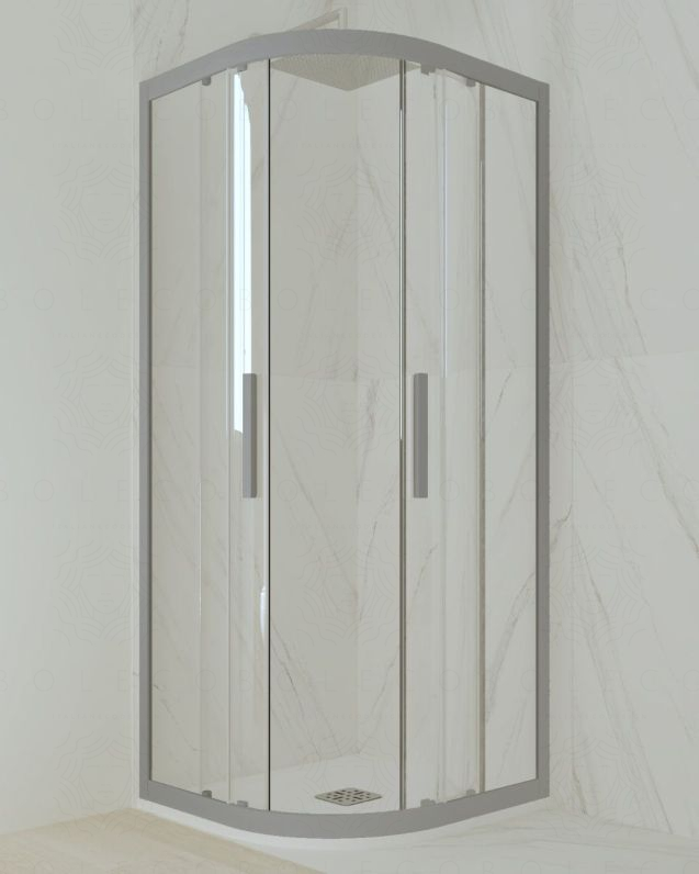 Box doccia 100x100 cm semicircolare silver - vetro temperato