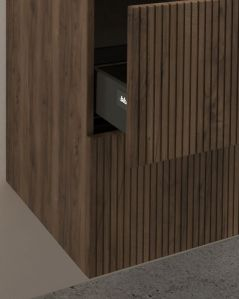 Mobile bagno sospeso 60 cm noce cannettato e top - Crystal