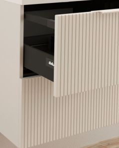 Mobile bagno sospeso 100 cm bianco opaco cannettato con top mdf